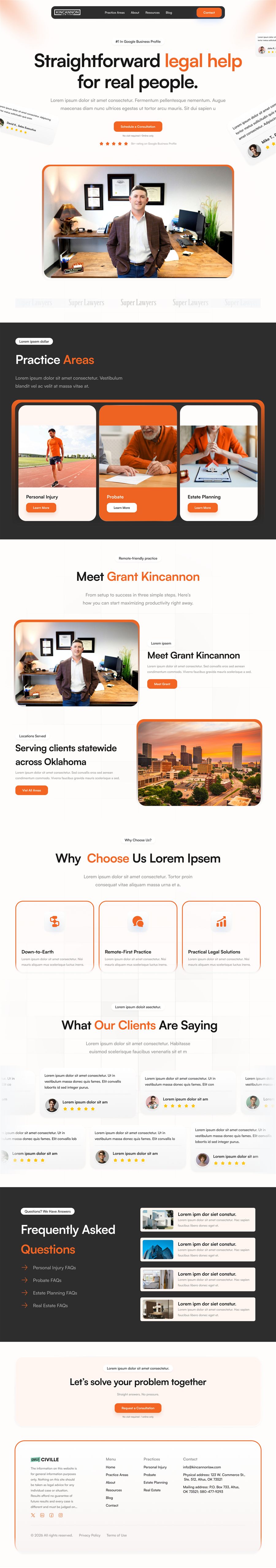 Kincannon Law website design overview