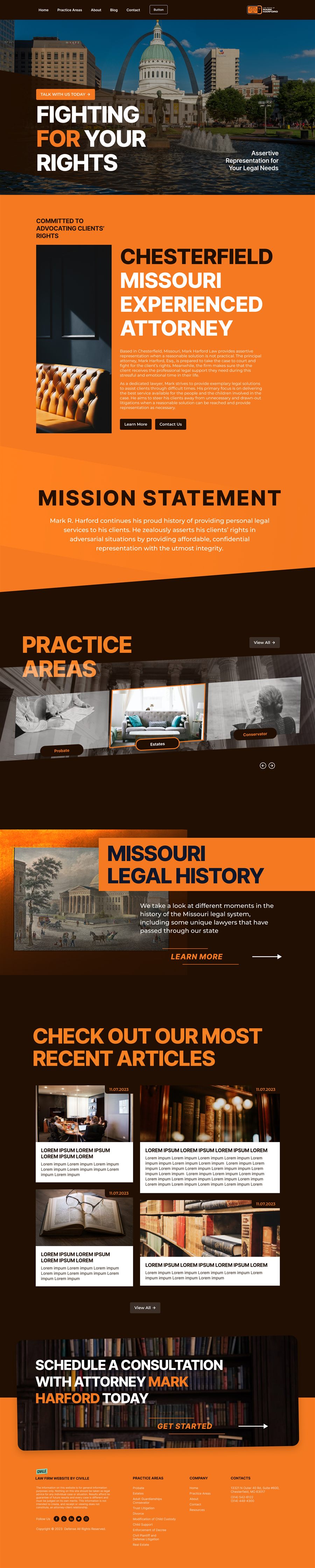 Mark Harford website design overview